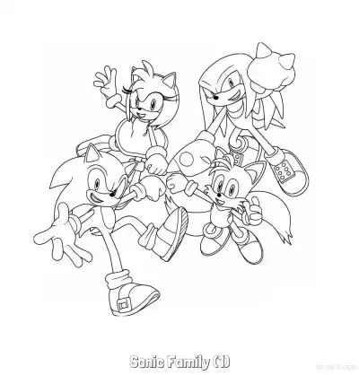 Free printable Sonic Family (1) Coloring Page - Free Printable Sonic the Hedgehog Coloring Sheets coloring page